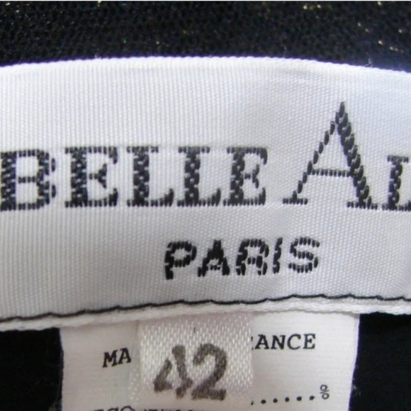 Isabelle Allard Black lace gown gold floral  trim - Picture 12 of 12